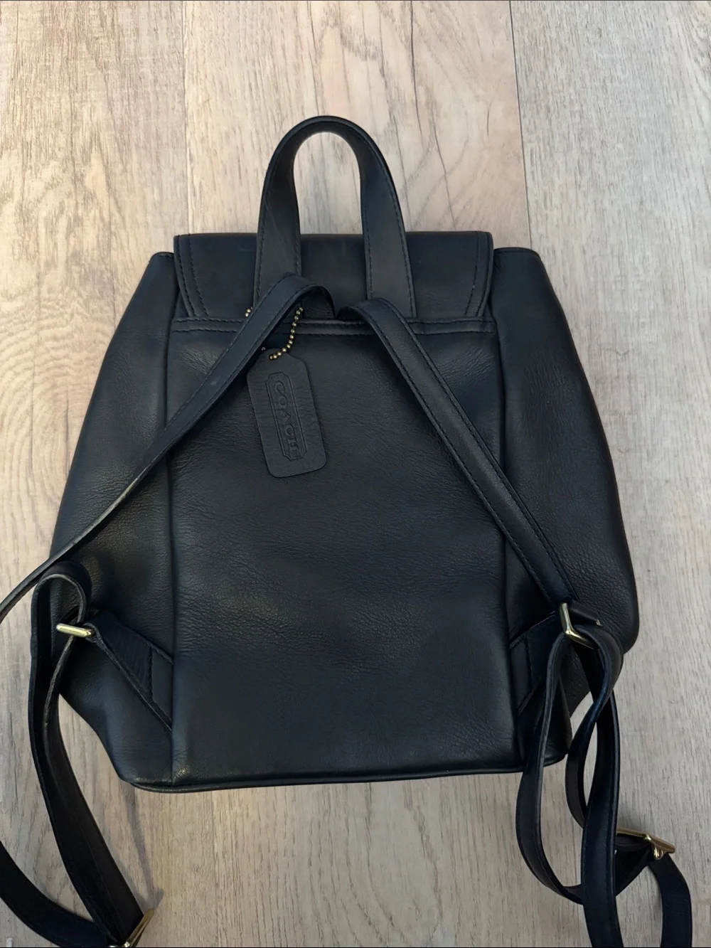 Coach Vintage Black Leather Hampton Legacy Backpack